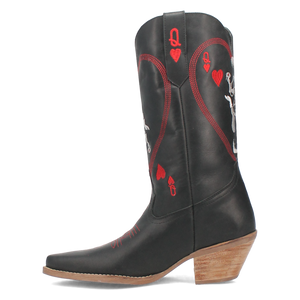 Queen A Hearts Black Leather Boot (DS)