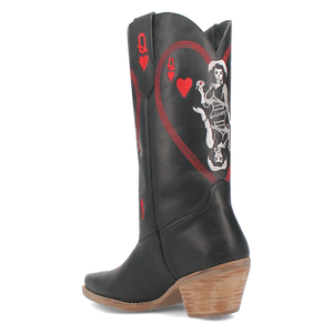 Queen A Hearts Black Leather Boot (DS)