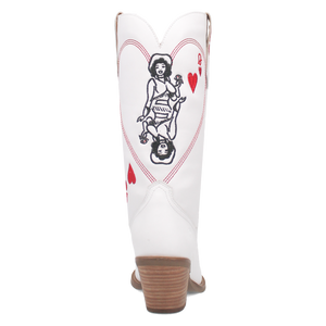 Queen A Hearts White Leather Boot (DS) ~ BACKORDER NOVEMBER 2024