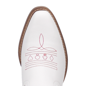 Queen A Hearts White Leather Boot (DS) ~ BACKORDER NOVEMBER 2024