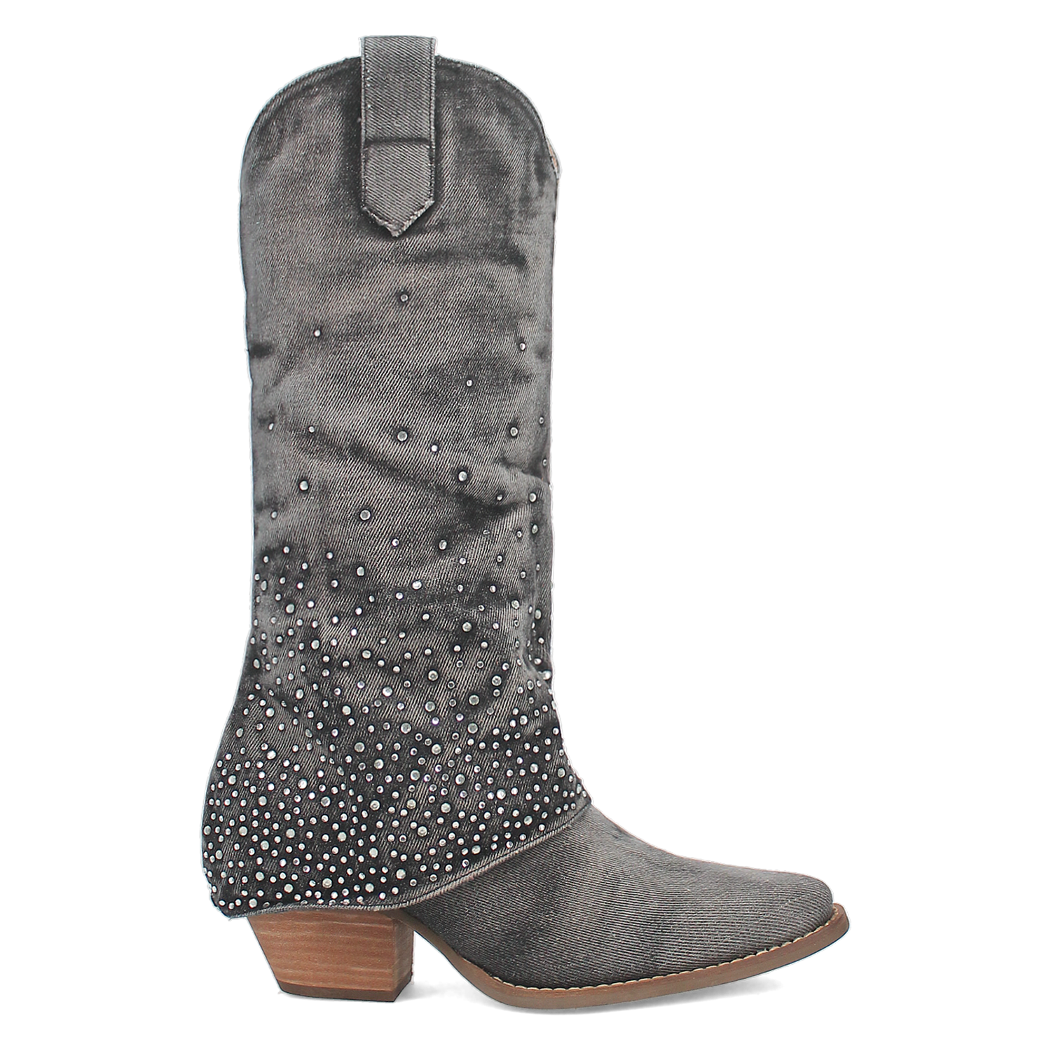 Eye Candy Black Denim & Rhinestone Boot (DS)