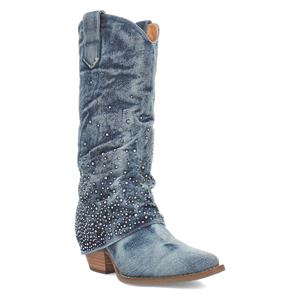 Eye Candy Denim & Rhinestone Boot (DS) ~ BACKORDER OCTOBER 2024