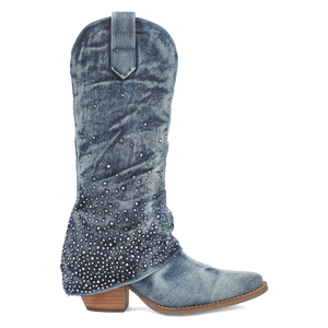 Eye Candy Denim & Rhinestone Boot (DS) ~ BACKORDER OCTOBER 2024