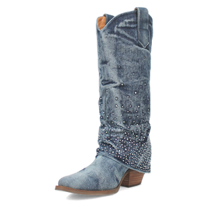 Eye Candy Denim & Rhinestone Boot (DS) ~ BACKORDER OCTOBER 2024