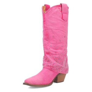 Eye Candy Pink Denim & Rhinestone Boot (DS)