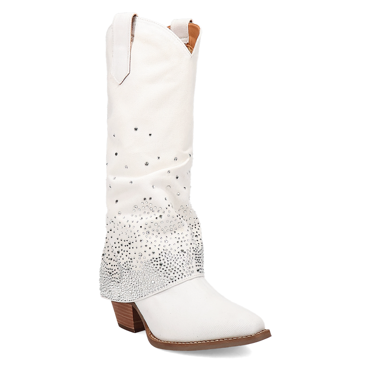 Eye Candy White Denim & Rhinestone Boot (DS) ~ BACKORDER DECEMBER 2024