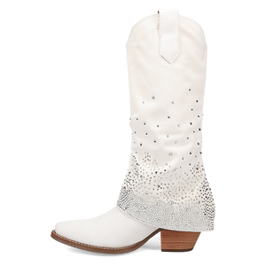 Eye Candy White Denim & Rhinestone Boot (DS) ~ BACKORDER DECEMBER 2024