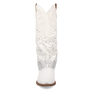 Eye Candy White Denim & Rhinestone Boot (DS) ~ BACKORDER DECEMBER 2024