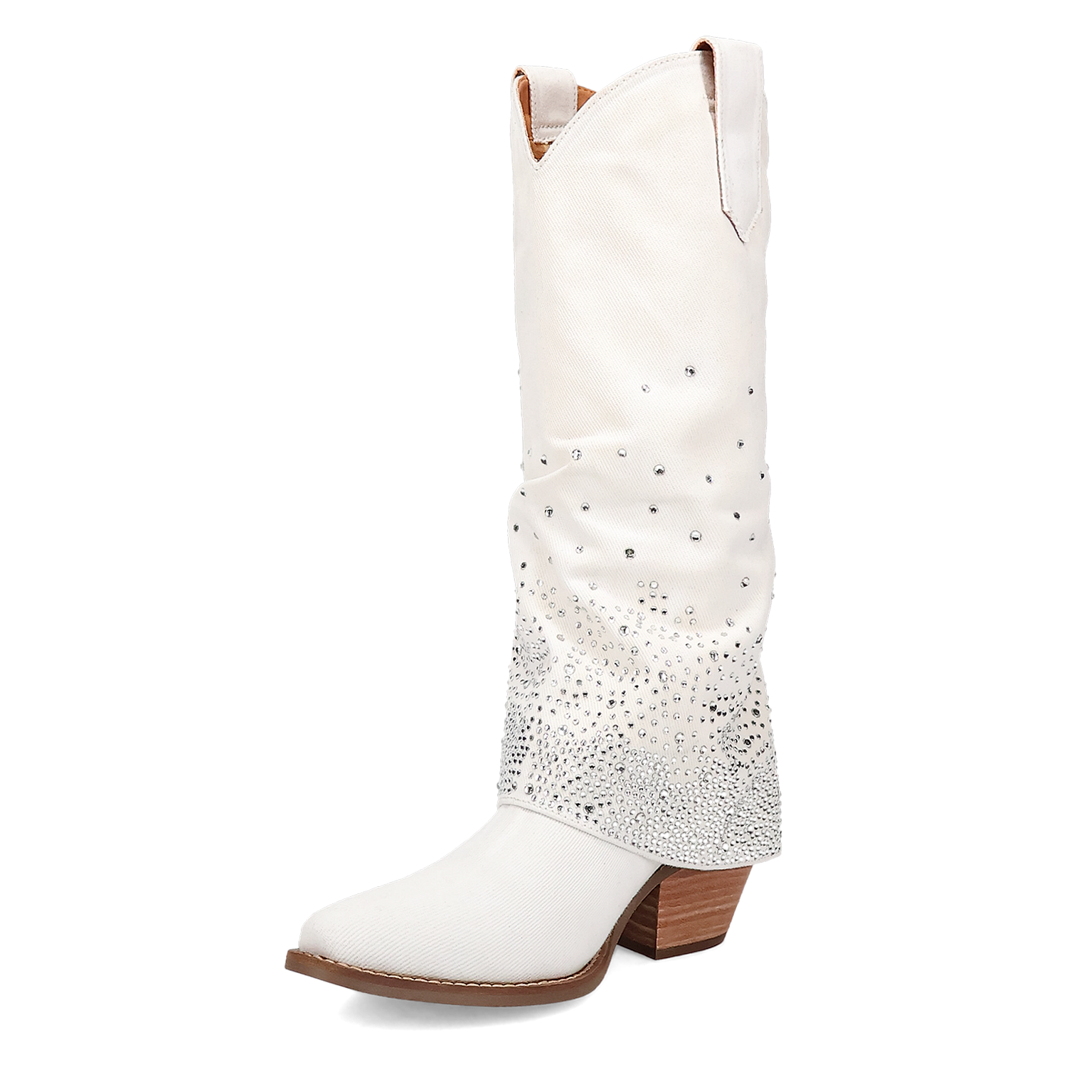 Eye Candy White Denim & Rhinestone Boot (DS) ~ BACKORDER DECEMBER 2024