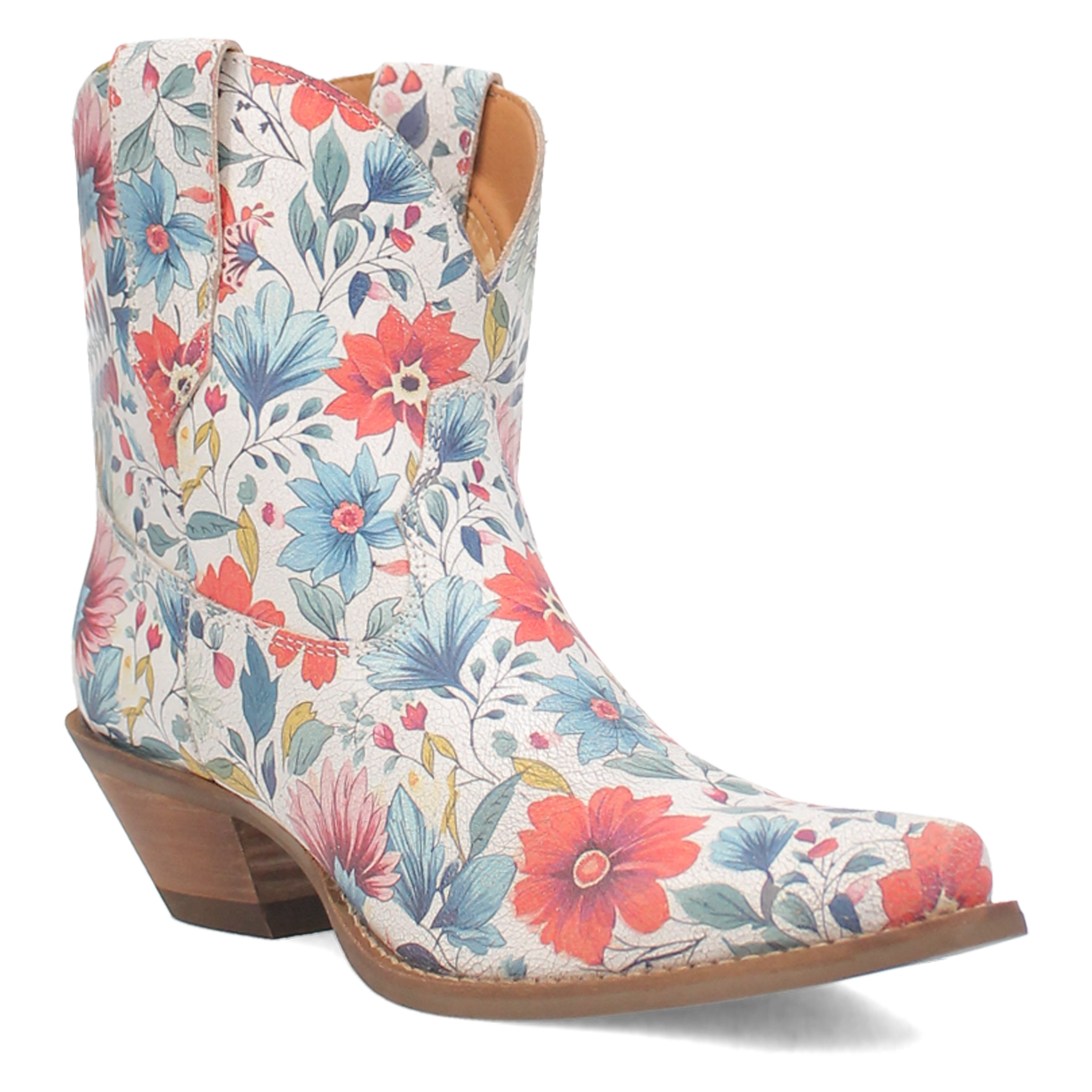 Pixie Rose Floral Print Leather Bootie (DS)