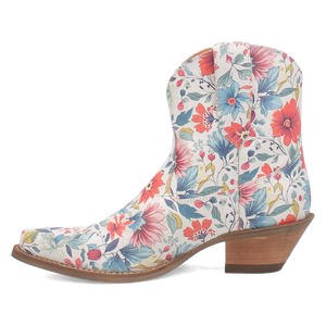 Pixie Rose Floral Print Leather Bootie (DS)