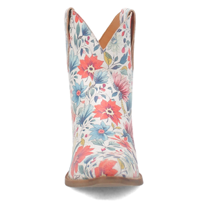 Pixie Rose Floral Print Leather Bootie (DS)