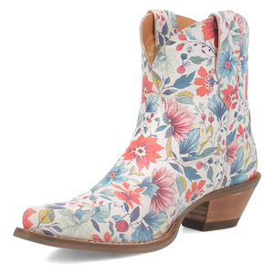 Pixie Rose Floral Print Leather Bootie (DS)