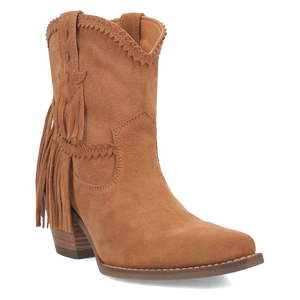 Fandango Camel Suede Leather & Fringe Bootie (DS)