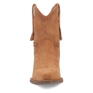 Fandango Camel Suede Leather & Fringe Bootie (DS)