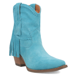 Fandango Blue Suede Leather & Fringe Bootie (DS)