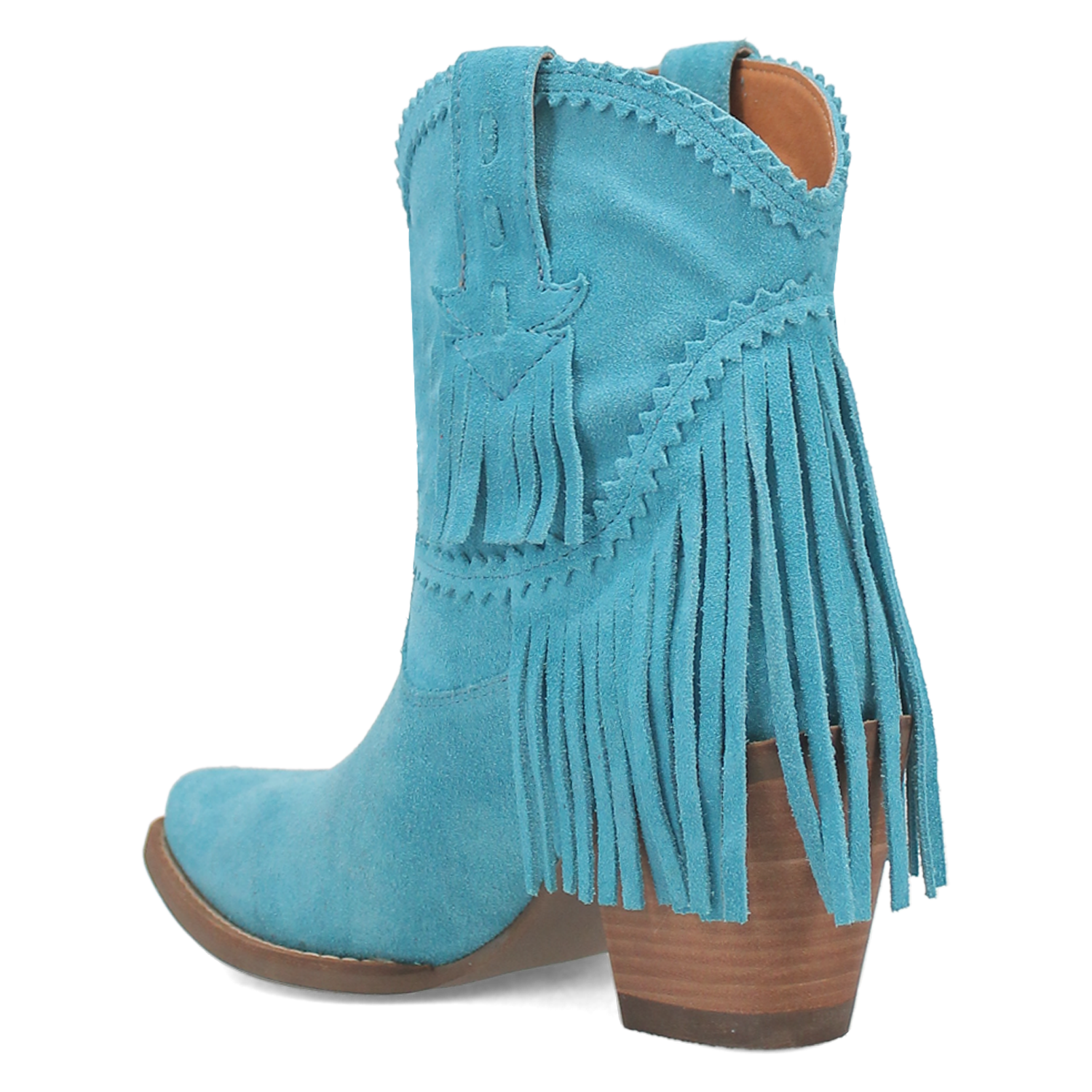 Fandango Blue Suede Leather & Fringe Bootie (DS)