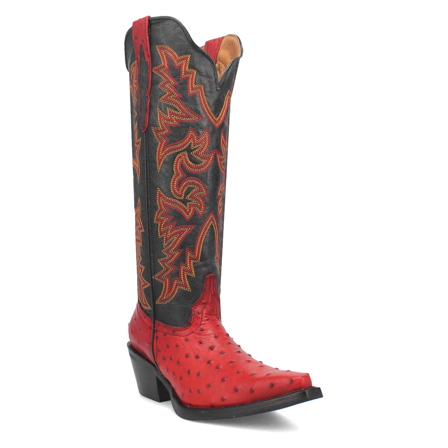 Selene Red/Black Leather & Embroidered Boot (DS)