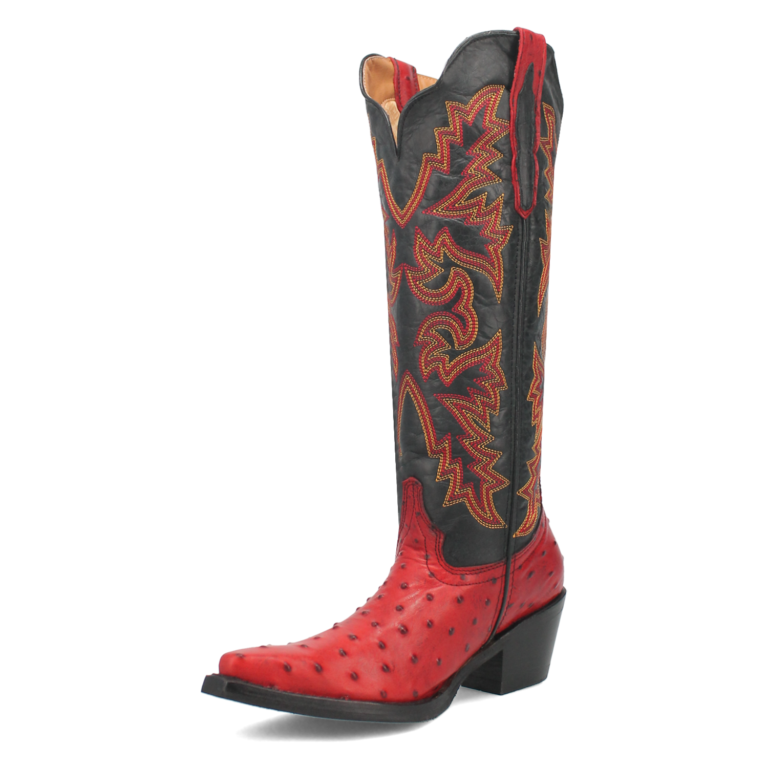 Selene Red/Black Leather & Embroidered Boot (DS)