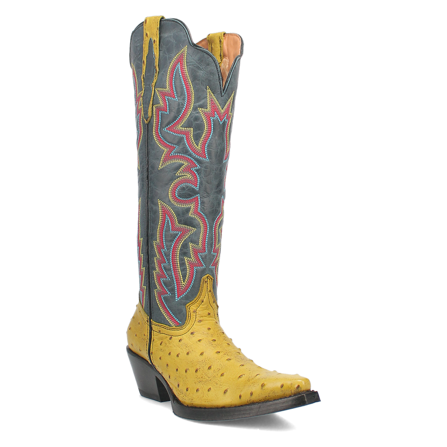 Selene Yellow/Blue Leather & Embroidered Boot (DS)