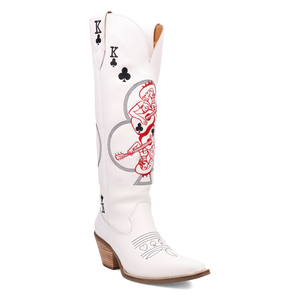 King Of Clubs White Leather Boot (DS)