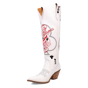 King Of Clubs White Leather Boot (DS)