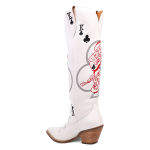 King Of Clubs White Leather Boot (DS)