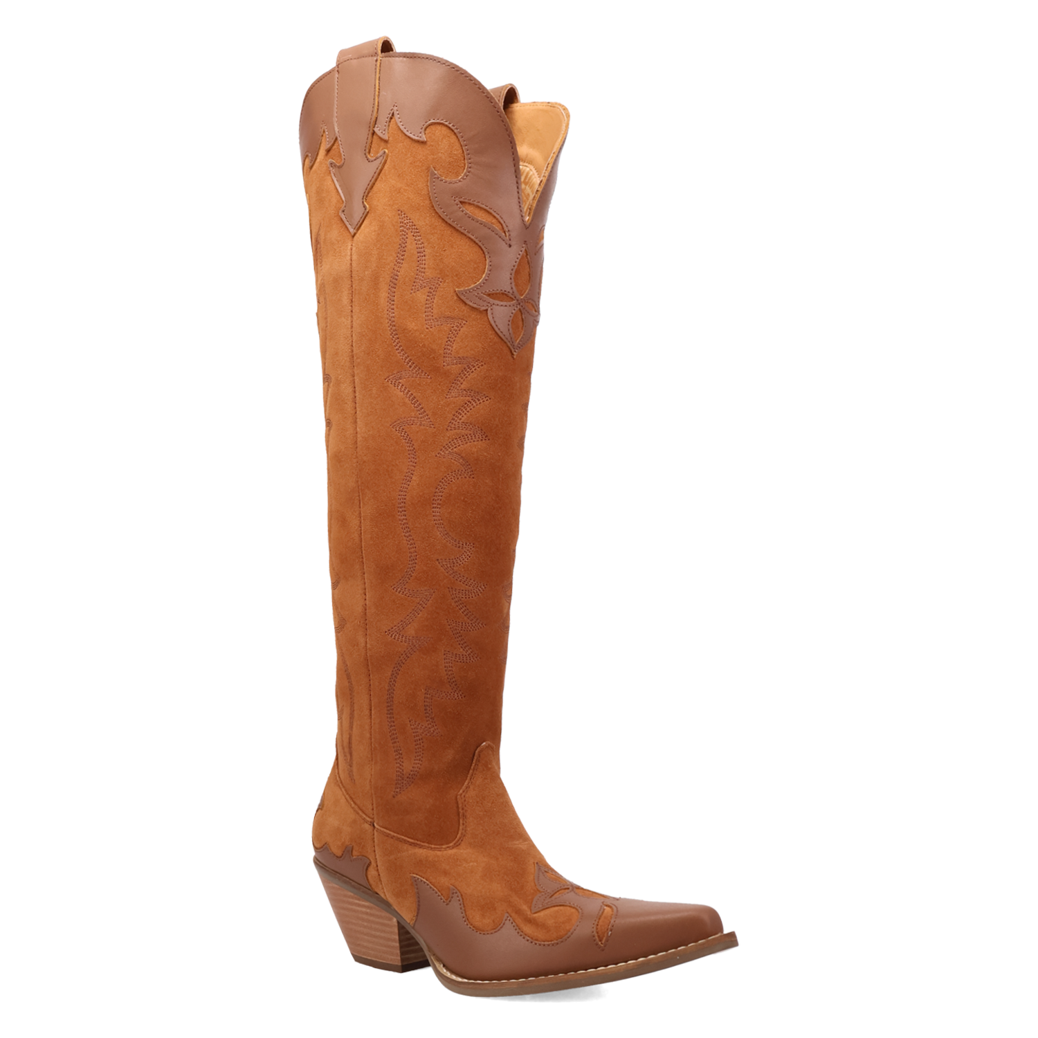 Drama Queen Camel Suede Leather Boot (DS) DP