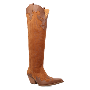 Drama Queen Camel Suede Leather Boot (DS) DP