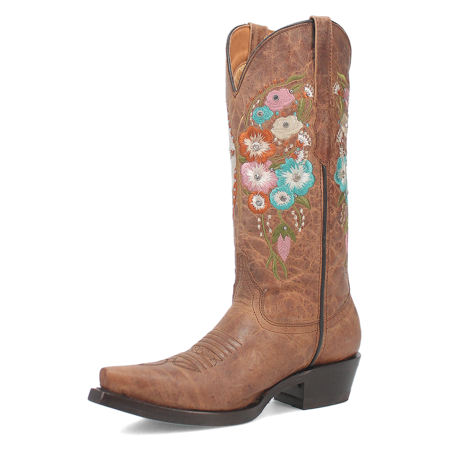 Duchess Brown Leather & Butterfly/Floral Embroidered Boot (DS)