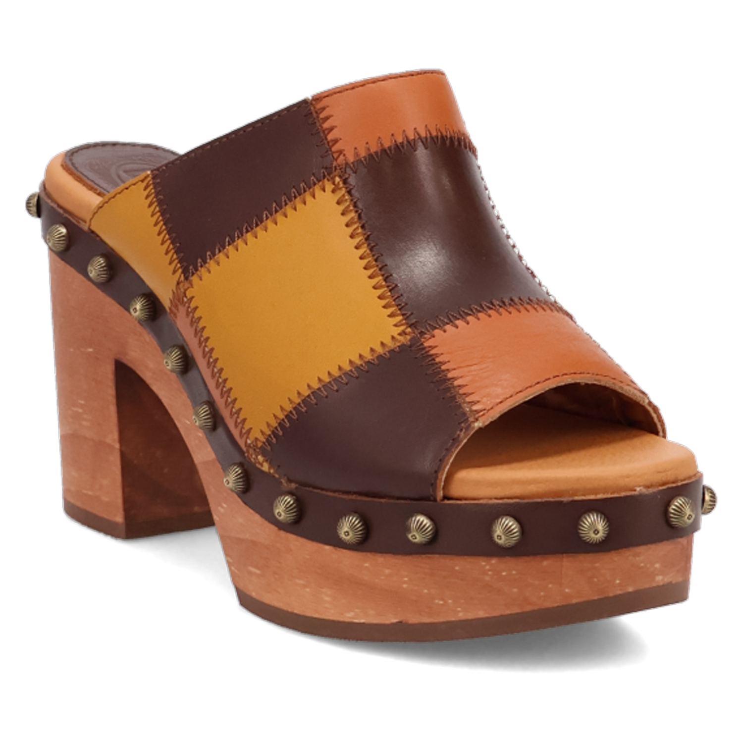 Mosaic Wooden Platform Sandal (DS) DP