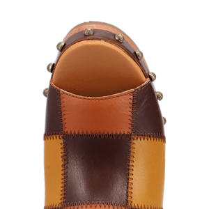 Mosaic Wooden Platform Sandal (DS) DP