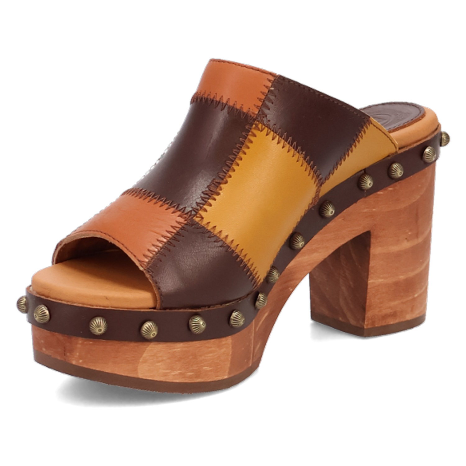 Mosaic Wooden Platform Sandal (DS) DP