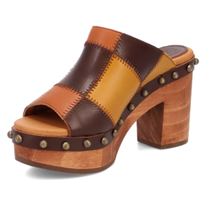 Mosaic Wooden Platform Sandal (DS) DP