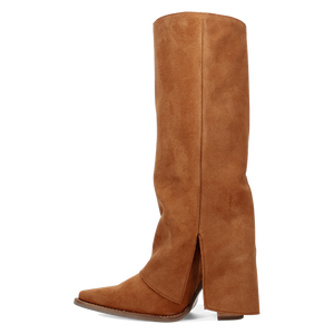 Buckle Bunny Camel Suede Leather Boot (DS) DP