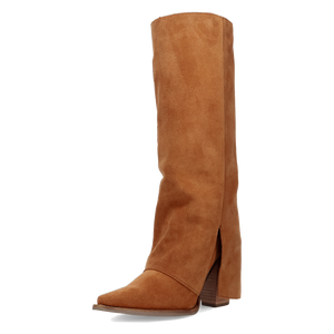 Buckle Bunny Camel Suede Leather Boot (DS) DP