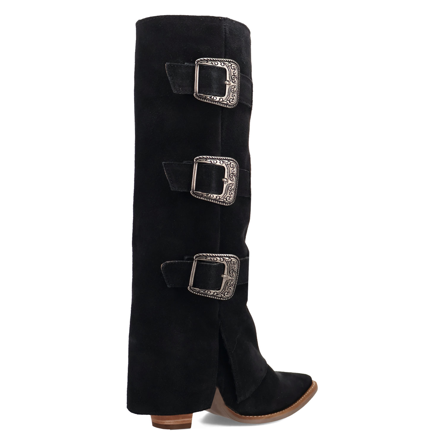 Buckle Bunny Black Suede Leather Boot (DS) DP