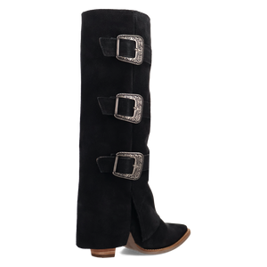 Buckle Bunny Black Suede Leather Boot (DS) DP