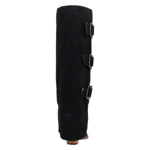 Buckle Bunny Black Suede Leather Boot (DS) DP