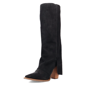 Buckle Bunny Black Suede Leather Boot (DS) DP