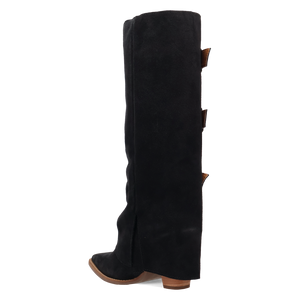 Buckle Bunny Black Suede Leather Boot (DS) DP