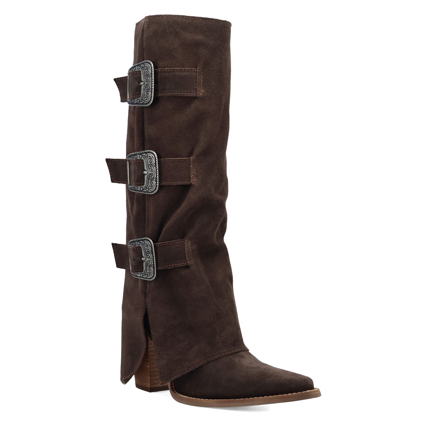 Buckle Bunny Brown Suede Leather Boot (DS) DP