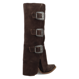 Buckle Bunny Brown Suede Leather Boot (DS) DP
