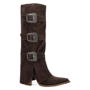 Buckle Bunny Brown Suede Leather Boot (DS) DP