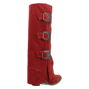 Buckle Bunny Red Suede Leather Boot (DS) DP