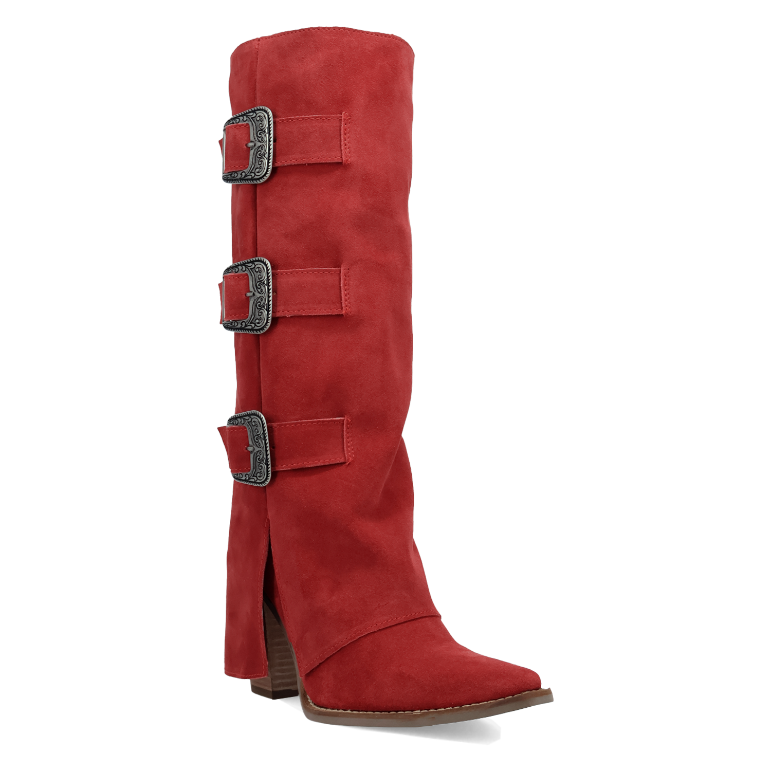 Buckle Bunny Red Suede Leather Boot (DS) DP