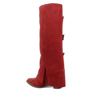 Buckle Bunny Red Suede Leather Boot (DS) DP