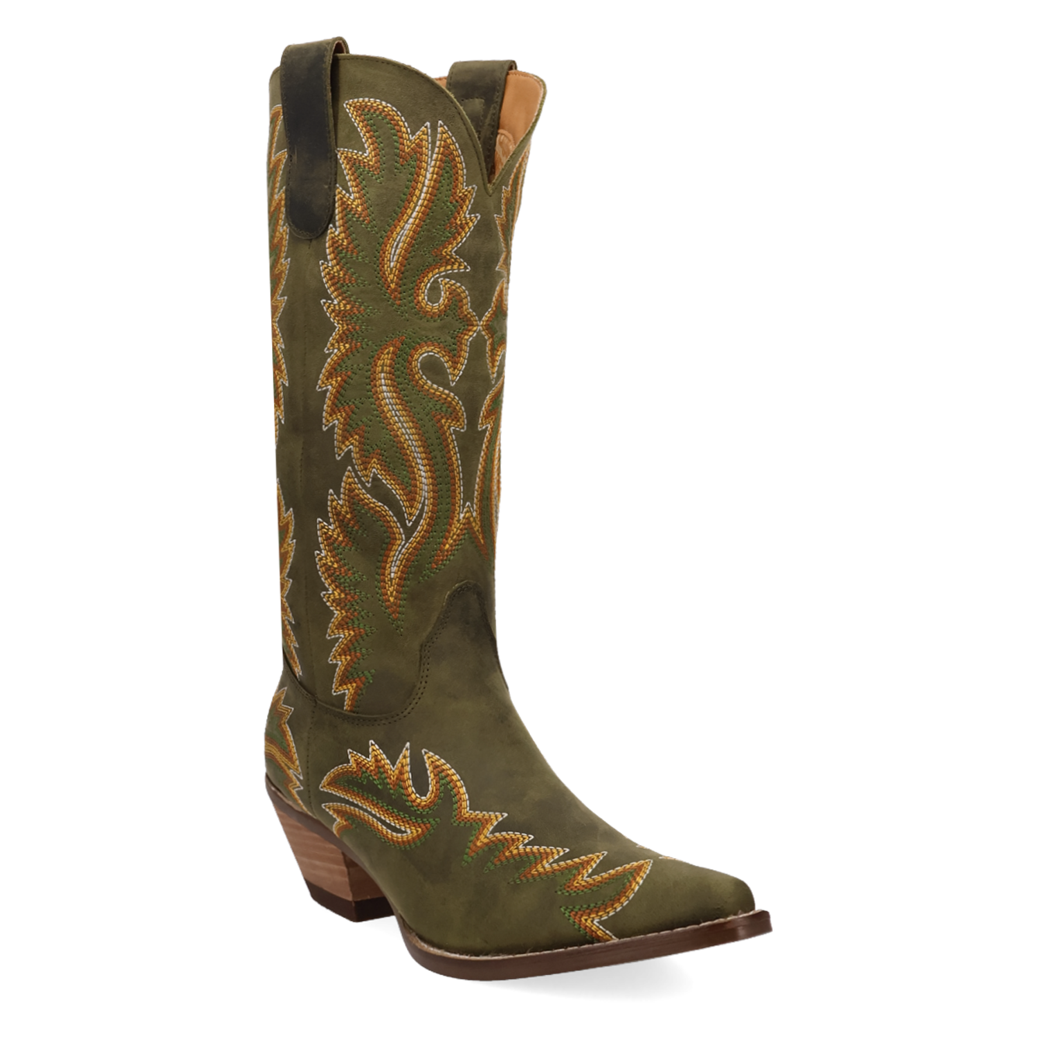 Lantana Olive Leather Boots (DS)