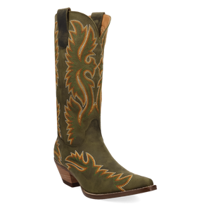 Lantana Olive Leather Boots (DS)
