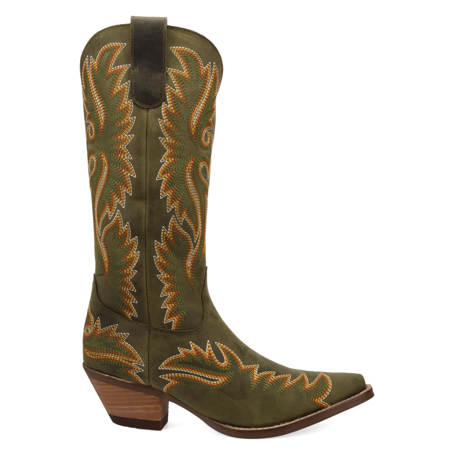 Lantana Olive Leather Boots (DS)